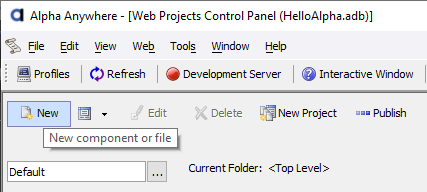 Click FileNew New to open the New File dialog